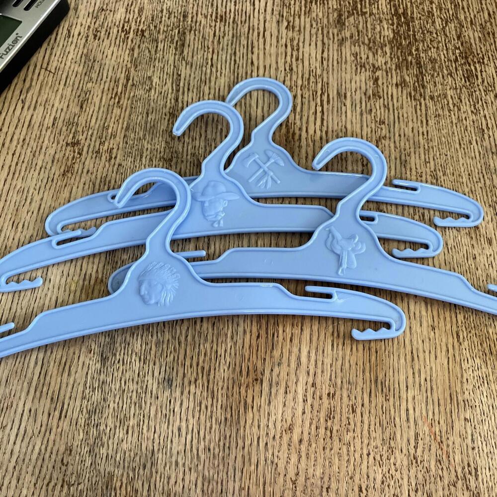 Vintage Kids Clothes Hangers Western Cowboy Southwestern Blue Made In USA